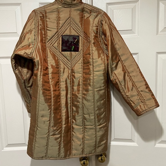 VNTG Reversible Quilted‎ yellow Burgundy Unisex  USA Lightweight Jacket Coat M - Picture 6 of 16